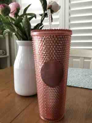 BRAND NEW Starbucks Rose Gold Venti Tumbler Sparkling Jeweled 24oz - Sold on eBay Jun, 3rd 2019 for $29.99