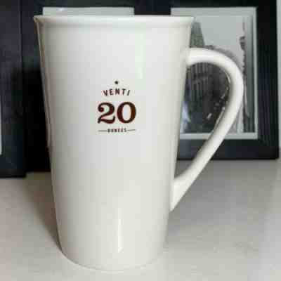 STARBUCKS 2010 Venti 20 Ounces White Tall Ceramic 20oz Coffee Latte Mug Cup EUC - Sold on eBay Jun, 3rd 2019 for $20.20