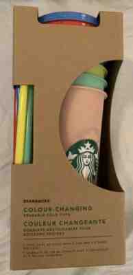 BNIB Starbucks Color Changing Reusable Cold Cup Tumblers 24oz Venti Set Of 5 - Sold on eBay Jun, 3rd 2019 for $51.00