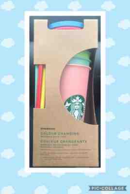 Starbucks COLOR CHANGING CUPS Of Awesome. 5 Cups, 5 Lids, 5 Straws. - Sold on eBay Jun, 3rd 2019 for $49.00