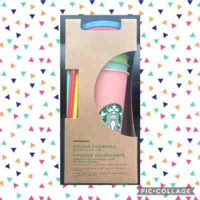 Starbucks COLOR CHANGING CUPS Of Awesome. 5 Cups, 5 Lids, 5 Straws. - Sold on eBay Jun, 3rd 2019 for $53.00