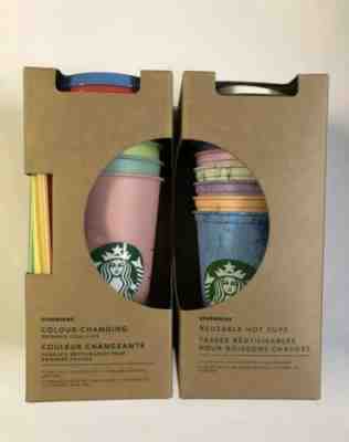 Starbucks 2019 Reusable Color Changing Cold Cups 5 pk & Marble Hot Cups 6 pk NIB - Sold on eBay Jun, 3rd 2019 for $71.00