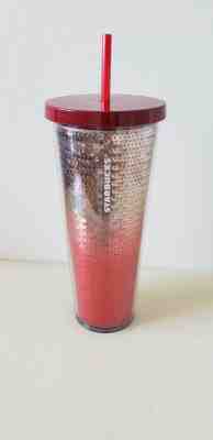 STARBUCKS® 2018 Holiday RED Sequin Cold Tumbler 24 OZ Venti Cup - NEW - Sold on eBay Jun, 3rd 2019 for $26.00