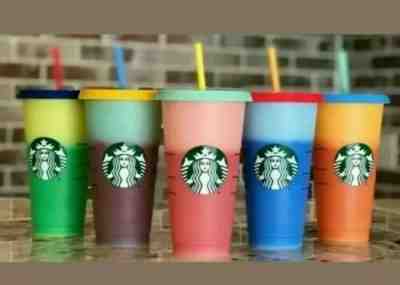 2019 Starbucks Color Changing Cold Cups Reusable 5-Pack 24 Fl Oz Each RARE New - Sold on eBay Jun, 3rd 2019 for $72.47