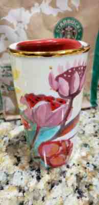 Starbucks Painted Flowers Double Wall Ceramic Travel Cup - Sold on eBay Jun, 2nd 2019 for $55.00