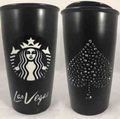 NEW Starbucks Las Vegas Rare Tumbler Black Spade Swarovski Crystals in Box $90 - Sold on eBay Jun, 2nd 2019 for $61.99