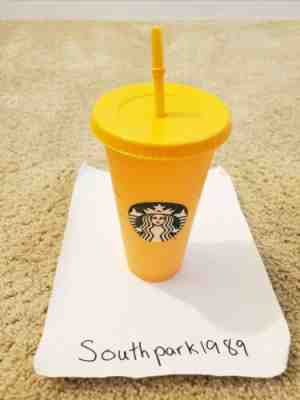 Single Starbucks COLOR CHANGING 1 Cold Cup 24oz Apricot - Tangerine *IN HAND* - Sold on eBay Jun, 2nd 2019 for $15.99
