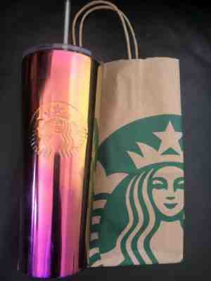 New 2019 Starbucks Cold Cup Iridescent Pink Purple Stainless Steel Tumbler 24 Oz - Sold on eBay Jun, 1st 2019 for $34.99