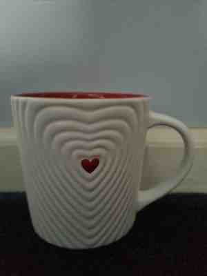 2008 Starbucks Red Heart Love Coffee Mug 3D Embossed Valentines 16 oz - Sold on eBay Jun, 1st 2019 for $15.00