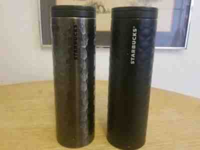 Starbucks Set Of Two Stainless Steel Tumblers, Hammered And Quilted, 16 oz.  - Sold on eBay Jun, 5th 2019 for $19.99