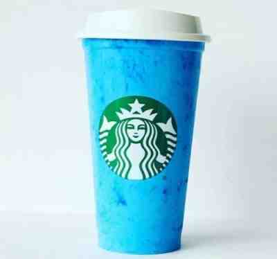 Starbucks Reusable Marble Plastic Hot Coffee Cup Cotton Candy Blue Grande 16oz - Sold on eBay Jun, 5th 2019 for $19.99