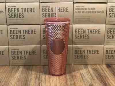 Starbucks Acrylic Iridescent Rose Gold Pink Studded Rainbow Cold Cup Tumbler - Sold on eBay Jun, 5th 2019 for $30.00