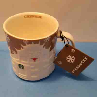 RARE Starbucks NWT Chengdu Christmas GOLD Xmas Relief series Mug Original Panda - Sold on eBay Jun, 3rd 2019 for $35.00