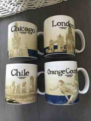 Lot Of Four Starbucks City/country Mugs: London, Chile, Orange County & Chicago - Sold on eBay Jun, 4th 2019 for $50.00