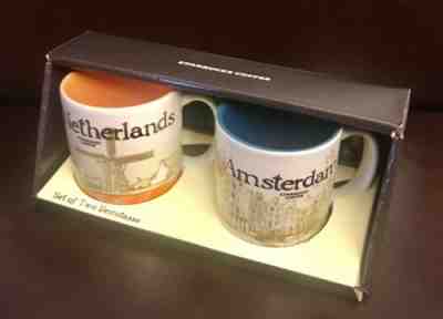 STARBUCKS Set Of Two Demitasse 3oz Coffee Espresso Mugs Amsterdam Netherlads NIB - Sold on eBay May, 24th 2019 for $25.00