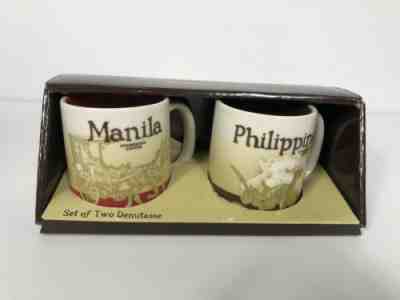 Starbucks 2015 Set of 2 Coffee Mugs Demitasse (3 fl oz) Cups Manila Philippines - Sold on eBay Jun, 5th 2019 for $18.00