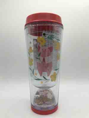 Starbucks TAIWAN Year of the Pig 12 oz. Tumbler w/ Sakura Glitter Snow Globe  - Sold on eBay May, 29th 2019 for $32.50