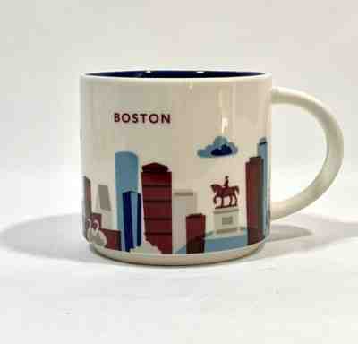 Starbucks Coffee Mug Boston You Are Here 14 Oz Blue Inside Cup - Sold on eBay May, 24th 2019 for $17.00