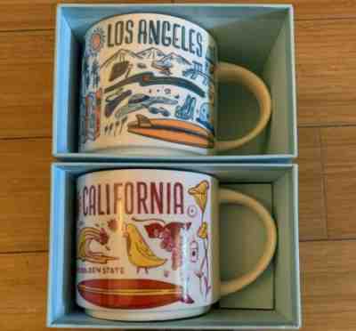 (2) Starbucks Mugs 2018 LOS ANGELES & CalIfornia BEEN THERE Series 14 fl Oz. NEW - Sold on eBay May, 25th 2019 for $16.95