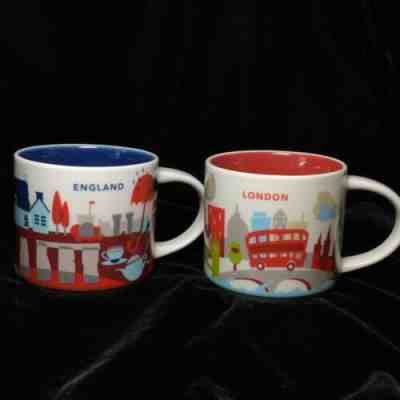 Starbucks London England YAH Mug Set Stonehenge Big Ben Red Bus Tea You Are Here - Sold on eBay May, 28th 2019 for $98.99