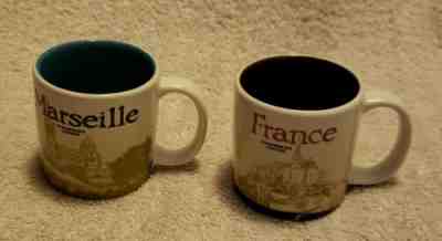 STARBUCKS MINI DEMITASSE DEMI SET MARSEILLE & FRANCE MUGS 3 OZ. - NWOB - Sold on eBay May, 28th 2019 for $19.99