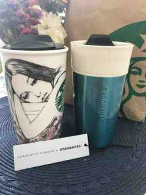 STARBUCKS Charlotte Ronson Ceramic Double Wall  Mug 12oz (lot 2 Mugs,see Pics ) - Sold on eBay May, 26th 2019 for $50.00