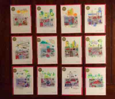 Complete Set 2016 Starbucks Holiday Cards San Francisco, Hawaii, Dallas, Houston - Sold on eBay May, 28th 2019 for $99.95