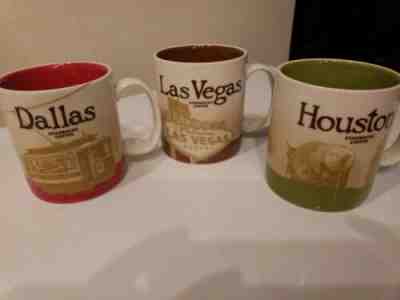2009 Starbucks City Collector Series Dallas, houston and  vegas Coffee Mug 16 oz - Sold on eBay May, 24th 2019 for $45.00