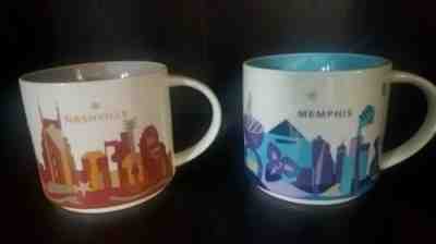 Starbucks Memphis & Nashville (YAH) 14 Oz.mugs 2014 NIB NWT - Sold on eBay May, 26th 2019 for $37.80