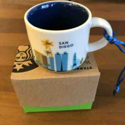Starbucks San Diego California CA Ornament You Are Here YAH 2oz Christmas Mug - Sold on eBay May, 26th 2019 for $19.95