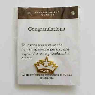 Rare NEW UNOPENED Starbucks Partner Of The Quarter Enamel Collectable Pin - Sold on eBay Jun, 4th 2019 for $21.25