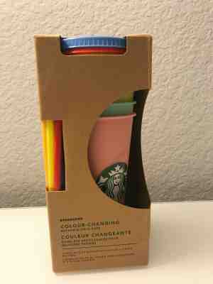 NEW In Box Starbucks Color Changing Reusable Cold Tumblers 24oz Set of Cups - Sold on eBay Jun, 4th 2019 for $69.00