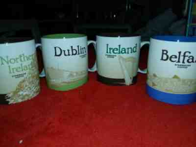 Set Of 4 Ireland Starbucks  Mugs. 16 Oz Belfast Dublin - Sold on eBay May, 29th 2019 for $84.00