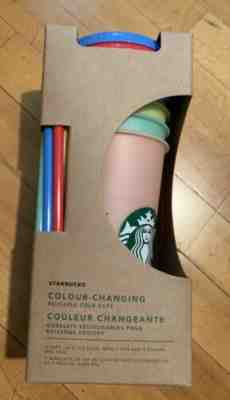 Starbucks Color Changing Cold Cups Reusable 5 Cups And 5 Lids Summer 2019 - Sold on eBay Jun, 5th 2019 for $65.99