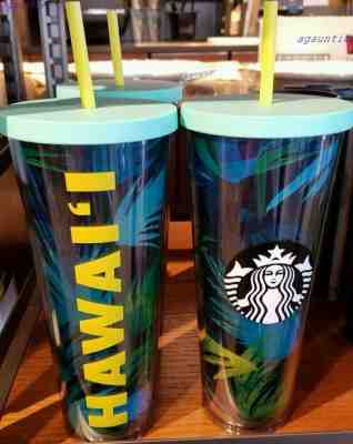 Brand New Starbucks Hawaii 2016 Palm Venti Tumbler 24 oz. Cold CUP Mug - Sold on eBay May, 12th 2019 for $29.93