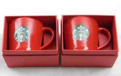 2 Espresso Cups Starbucks 3 oz Red 2015 Mermaid Logo Demitasse Mini Mug Gift box - Sold on eBay Jun, 5th 2019 for $24.95