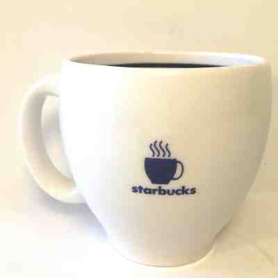 Starbucks 'Abbey' Coffee Mug Cream Off-White Blue Cup Logo Barista 2003 16 ozs - Sold on eBay May, 3rd 2019 for $15.39