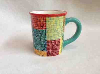 2002  Starbucks Barista  Mosaic  18oz. Mug   Red - Orange - Blue Green - Sold on eBay Jun, 4th 2019 for $24.99