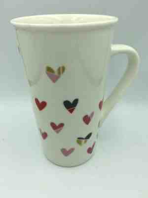 Starbucks Coffee Tall Mug 16 oz Cup Hearts Red Pink Gold  2017 5.5"  - Sold on eBay Jun, 4th 2019 for $19.95