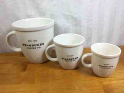 Lot Of 3 Starbucks Barista Est'd 1971 Mugs Abbey 18oz, Mini Abbey 6oz & Demi 3oz - Sold on eBay May, 29th 2019 for $27.00