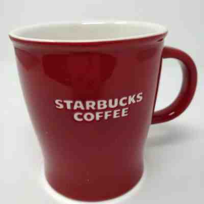 Starbucks Coffee 2008 Red Embossed 14 Oz. Coffee Mug Cup - Sold on eBay May, 25th 2019 for $17.00
