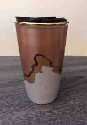 NEW Starbucks 2018 Holiday Christmas Ceramic Tumbler Travel Mug Lid Coffee Tea - Sold on eBay May, 27th 2019 for $34.95
