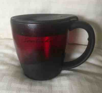 2001 Starbucks Coffee Barista Red Plastic Travel Mug Cup with Lid (RARE) - Sold on eBay Jun, 4th 2019 for $23.37