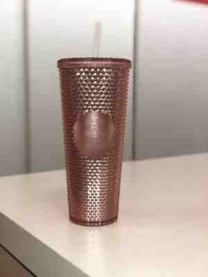 Starbucks Acrylic Iridescent Rose Gold Pink Studded Rainbow Cold Cup Tumbler - Sold on eBay Jun, 4th 2019 for $27.00