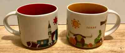 2 STARBUCKS Coffee Mug/Mugs TEXAS/ALABAMA You Are Here Longhorn/Tide - Sold on eBay Jun, 4th 2019 for $28.39