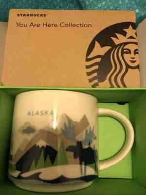 STARBUCKS 14 OZ "YOU ARE HERE" MUG ALASKA WHALE MOOSE FERRY, 2014, BRAND NEW! - Sold on eBay May, 29th 2019 for $24.99