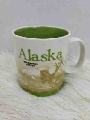 Starbucks Coffee Mug Alaska 2009 Collector Series Green Bear Brown Moose 16 Oz - Sold on eBay May, 27th 2019 for $79.99
