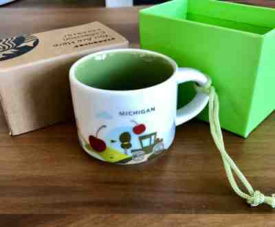 Starbucks Michigan MI Ornament You Are Here YAH 2oz Christmas Espresso Mug NEW - Sold on eBay May, 26th 2019 for $24.95