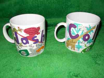 Starbucks "States of Bean" Washington and Colorado coffee mugs - Sold on eBay Jun, 4th 2019 for $19.00