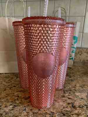 NEW LIMITED - Starbucks Rose Gold Sparkling Venti Tumbler 24 oz - Summer 2019 - Sold on eBay Jun, 5th 2019 for $36.00